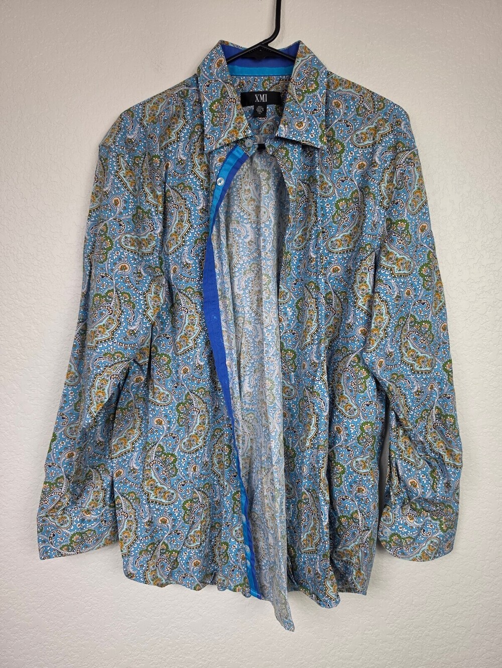 XMI Men's XL Cotton Paisley Button-Up Shirt